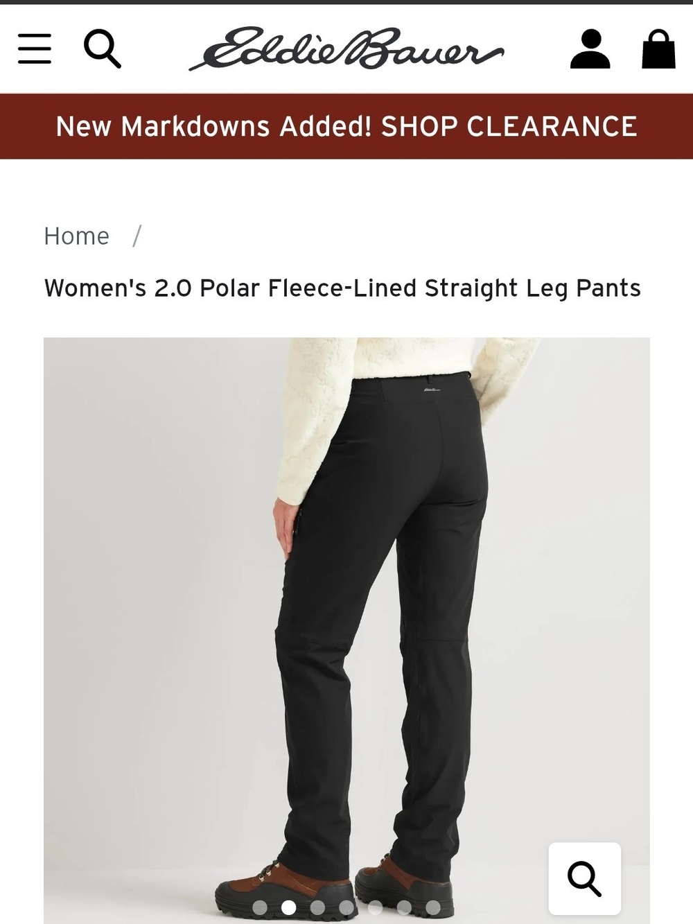 Eddie Bauer Women's 2.0 Polar Fleece-Lined Straight Leg Pants - Black